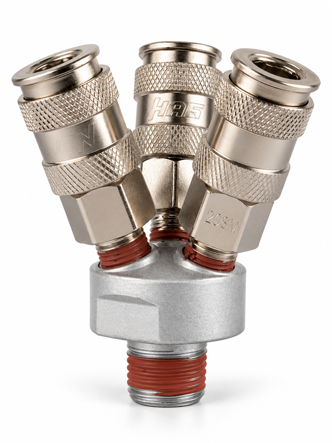 Разветвитель с 3-мя вращающимися БРС - F1/4" HRS-SRT
