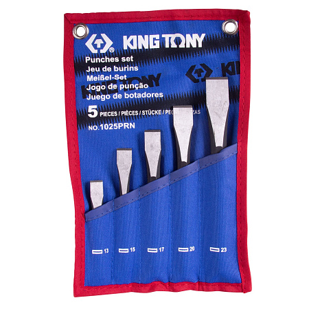 1025PRN Набор зубил 5 предметов,чехол из теторона KING TONY