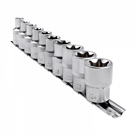 AV-523410 Набор головок Е-типа 1/2" Е8-Е24 10 предметов