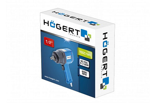 Пневмогайковерт ударный 1/2" HOGERT HT4R623, 1500 Нм Пневмогайковерт ударный 1/2" HOGERT HT4R623, 1500 Нм