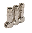 Разветвитель с 3-мя вращающимися БРС - F1/4" HRS-SRT