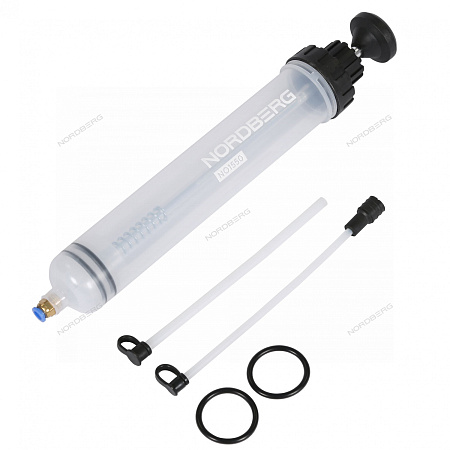 NO1550 Шприц для заливки масла пластиковый с комплектом насадок, 500 мл