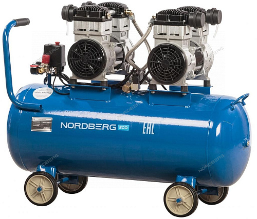 Компрессор безмасляный 220 В, ресивер 100 л, 400 л/мин. NCEO100/400