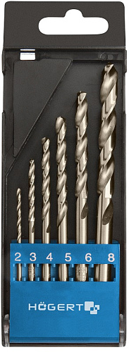 Набор сверл по металлу, Со5%, 6 шт. HT6D186