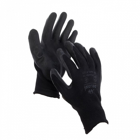 Перчатки с нитриловым  обливом черные